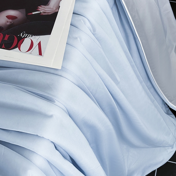 91家纺网 家纺一手货源 找家纺 梦恬佳 2025新款A类凉感夏被系列 天空蓝