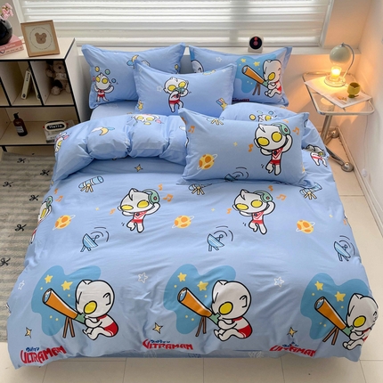 91家纺网 家纺一手货源 找家纺 （总）蘭菲家纺 2025新款经典奥特曼小版全棉印花四件套