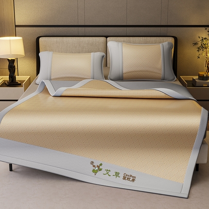 91家纺网 家纺一手货源 找家纺 （总）阿牛席业 2025新款水洗冰晶系列-宽头绣复无纺布条席