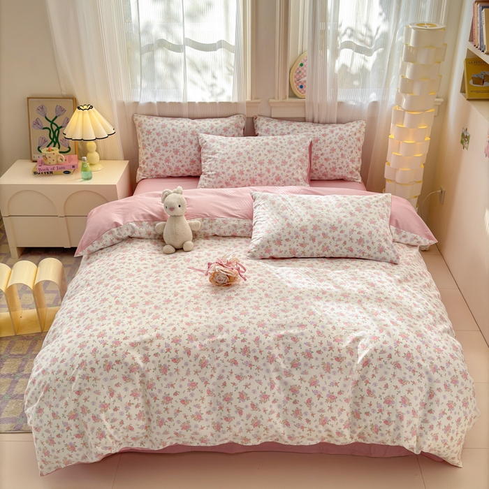 91家纺网 家纺一手货源 找家纺 清雅福 2025全棉13372小清新四件套和单品早春系列第一批-单枕套 曼妙