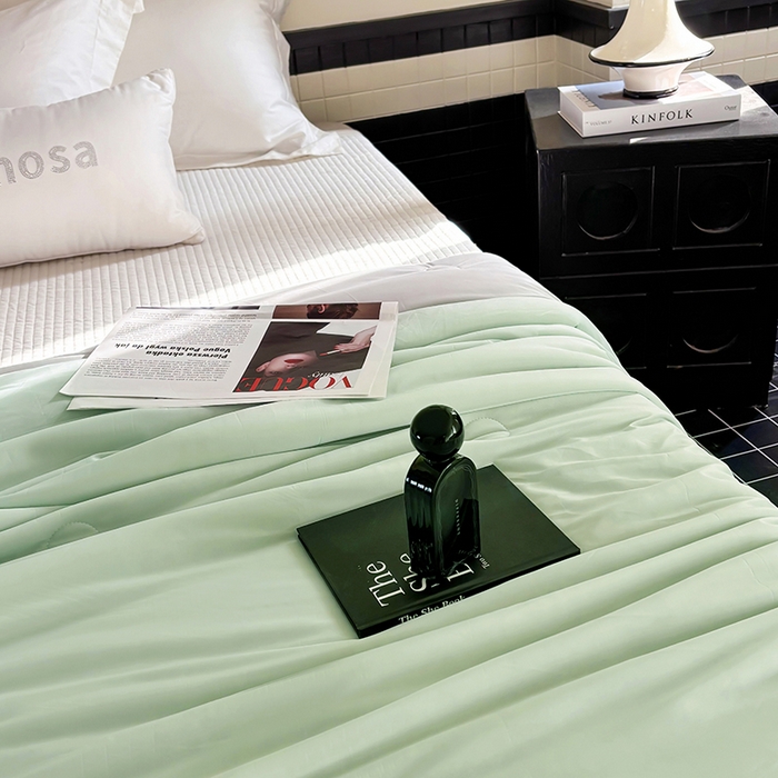 91家纺网 家纺一手货源 找家纺 梦恬佳 2025新款A类凉感夏被系列 水绿色