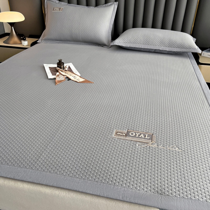 91家纺网 家纺一手货源 找家纺 阿牛席业2025新款凉感软席系列-A-凉感冰豆席 冰豆席-灰色