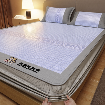 91家纺网 家纺一手货源 找家纺 （总）阿牛席业 2025新款熊先生凉感冰丝系列凉席