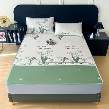 阿牛席业 2025新款凉感印花软席系列二床笠款 铃兰花开