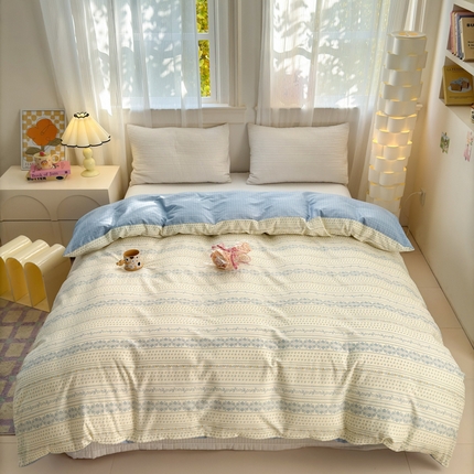清雅福 2025全棉13372小清新四件套和单品早春系列第一批 - 单被套 西海岸