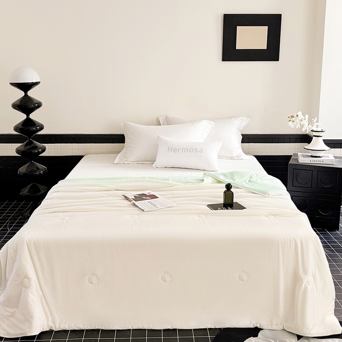 91家纺网 家纺一手货源 找家纺 梦恬佳 2025新款A类凉感夏被系列 奶油杏