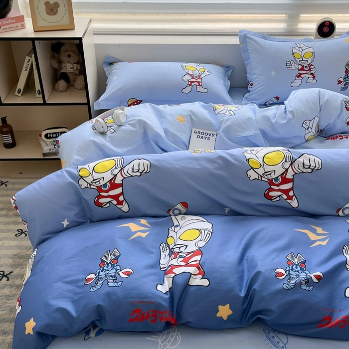 91家纺网 家纺一手货源 找家纺 蘭菲家纺 2025新款经典奥特曼小版全棉印花四件套 小虎队