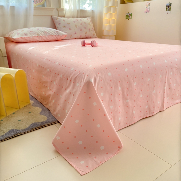 91家纺网 家纺一手货源 找家纺 清雅福 2025全棉13372小清新四件套和单品早春系列第一批-四件套 圆可可