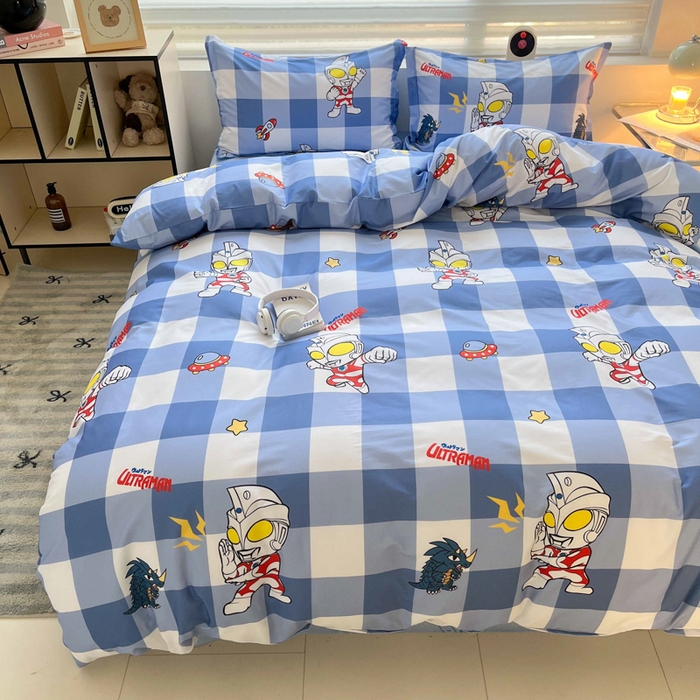 91家纺网 家纺一手货源 找家纺 蘭菲家纺 2025新款经典奥特曼小版全棉印花四件套 随影