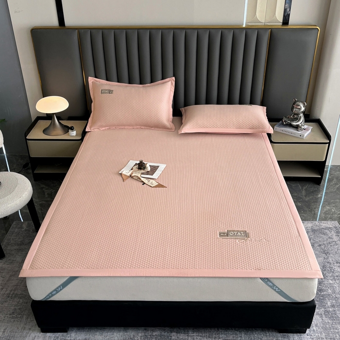 91家纺网 家纺一手货源 找家纺 阿牛席业2025新款凉感软席系列-A-凉感冰豆席 冰豆席-豆沙