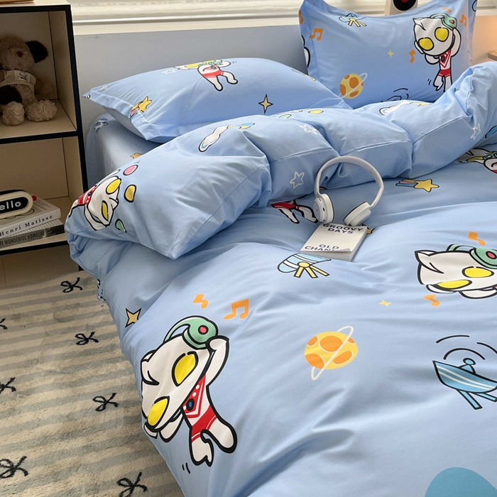 91家纺网 家纺一手货源 找家纺 蘭菲家纺 2025新款经典奥特曼小版全棉印花四件套 科学家