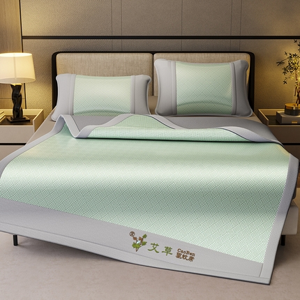 91家纺网 家纺一手货源 找家纺 （总）阿牛席业 2025新款水洗冰晶系列-宽头绣复无纺布条席