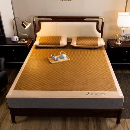 91家纺网 家纺一手货源 找家纺 阿牛席业 2025新款舒爽藤席系列-A-半包藤席 大头LV方格