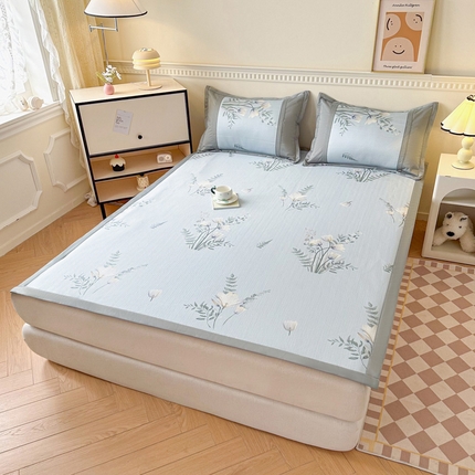 91家纺网 家纺一手货源 找家纺 阿牛席业 2025新款凉感印花软席系列一 苏菲庄园