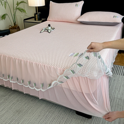 91家纺网 家纺一手货源 找家纺 （总）阿牛席业 2025新款凉感软席系列-H-凉感豆豆床笠床裙