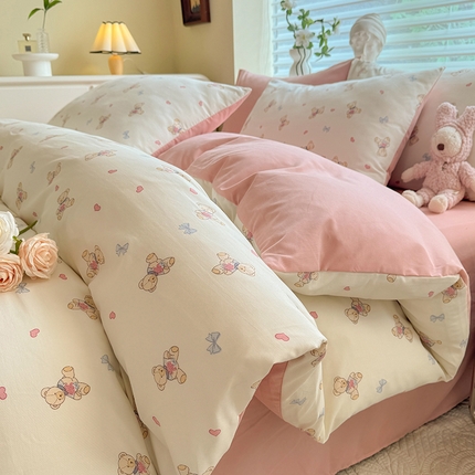 91家纺网 家纺一手货源 找家纺 （总）秋艳家纺 2025新款水洗针织棉四件套