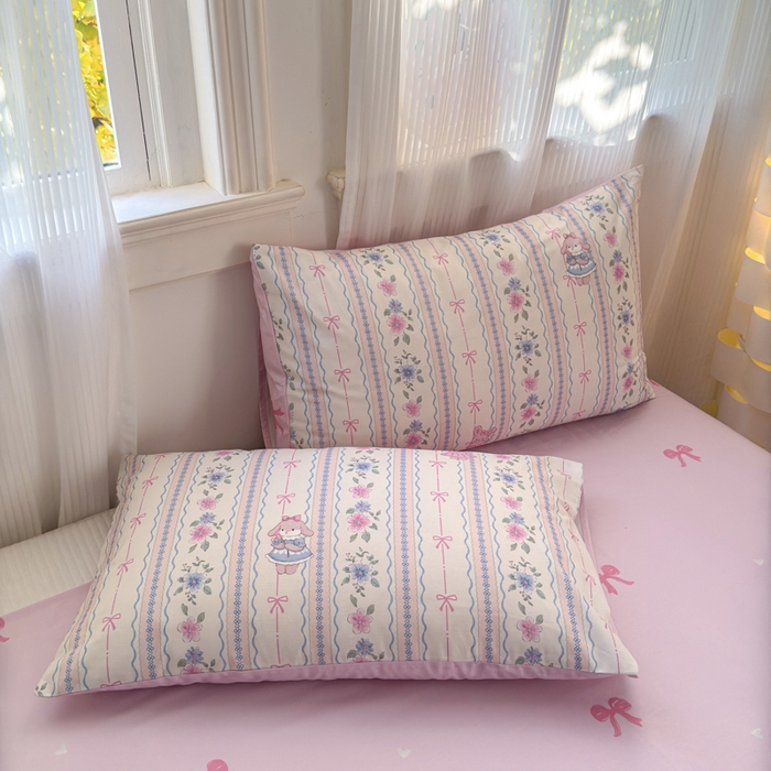 91家纺网 家纺一手货源 找家纺 清雅福 2025全棉13372小清新四件套和单品早春系列第一批-四件套 小铃花免