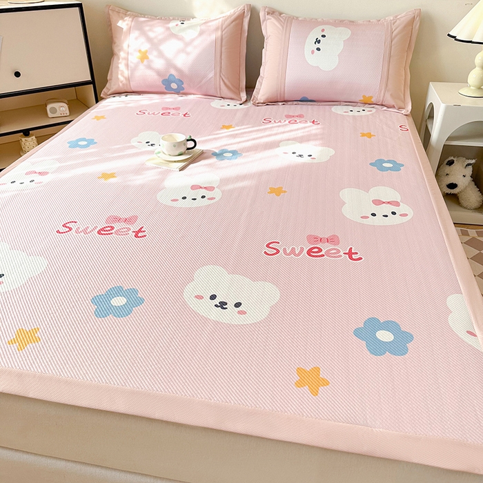 91家纺网 家纺一手货源 找家纺 阿牛席业 2025新款凉感印花软席系列一 可妮小兔