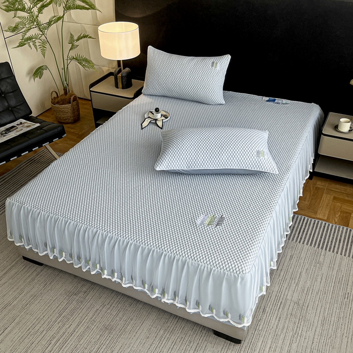 91家纺网 家纺一手货源 找家纺 （总）阿牛席业 2025新款凉感软席系列-H-凉感豆豆床笠床裙