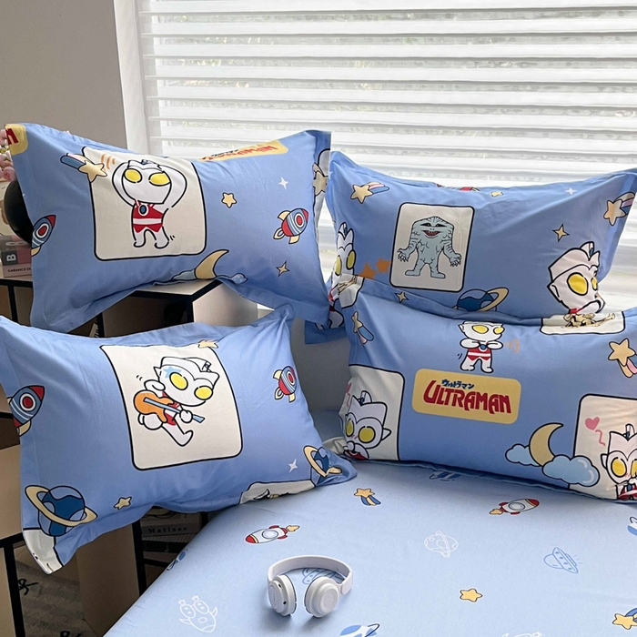 91家纺网 家纺一手货源 找家纺 蘭菲家纺 2025新款经典奥特曼小版全棉印花四件套 太空游