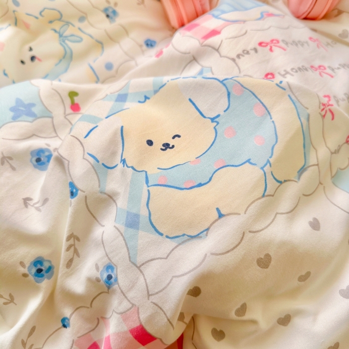 91家纺网 家纺一手货源 找家纺 慕澄家纺 2025新款法式浪漫风花边款水洗棉四件套 花边款-格子铺