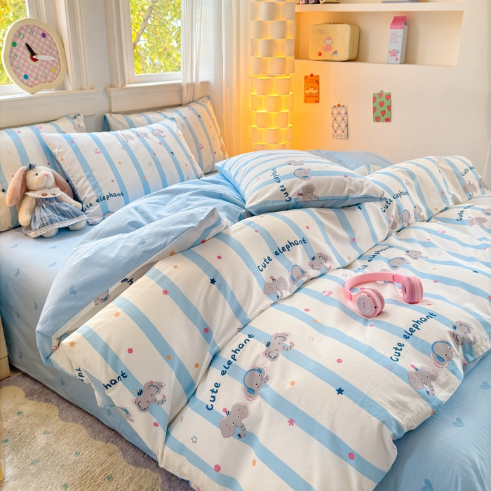 91家纺网 家纺一手货源 找家纺 清雅福 2025全棉13372小清新四件套和单品早春系列第一批-单枕套 卡夫卡