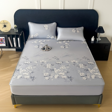 阿牛席业 2025新款凉感印花软席系列二床笠款 海棠花开