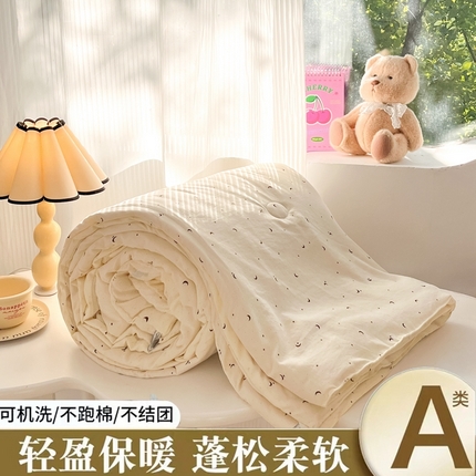 星巴k家纺 2025糯糯棉A类大豆蛋白纤维夏凉被双层纱水洗棉夏被大豆被 星月
