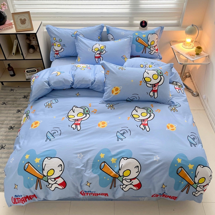 91家纺网 家纺一手货源 找家纺 蘭菲家纺 2025新款经典奥特曼小版全棉印花四件套 科学家