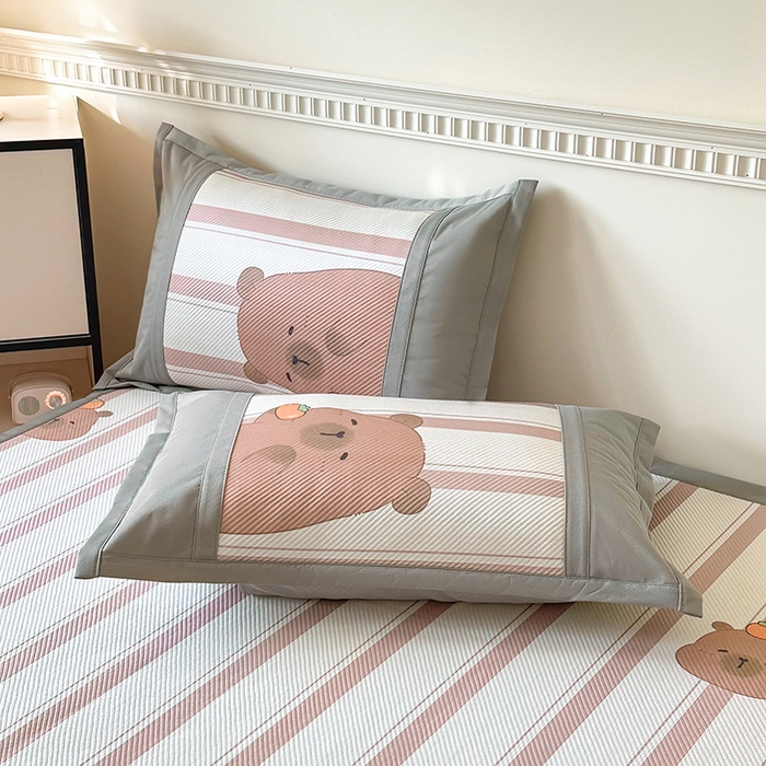 91家纺网 家纺一手货源 找家纺 阿牛席业 2025新款凉感印花软席系列一 卡皮巴布