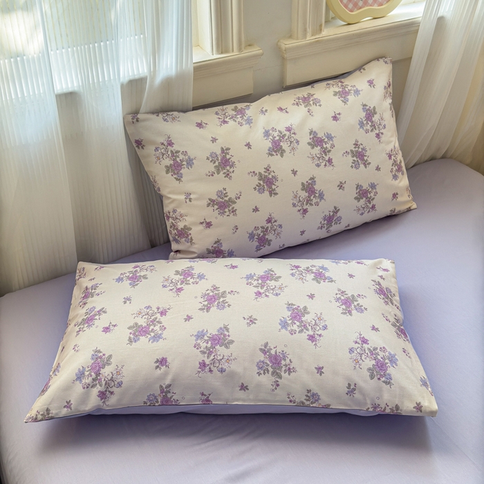 91家纺网 家纺一手货源 找家纺 清雅福 2025全棉13372小清新四件套和单品早春系列第一批-单枕套 禾春序