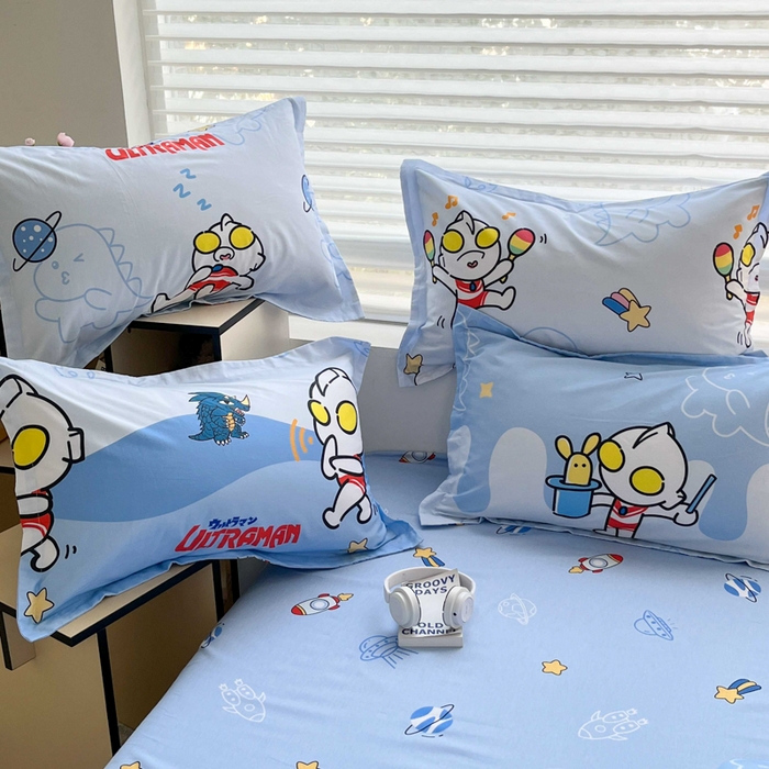 91家纺网 家纺一手货源 找家纺 蘭菲家纺 2025新款经典奥特曼小版全棉印花四件套 运动员