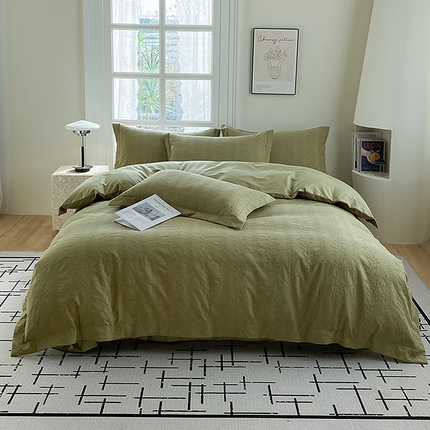 91家纺网 家纺一手货源 找家纺 （总）美伦美焕 2025新款色织水洗棉提花四件套