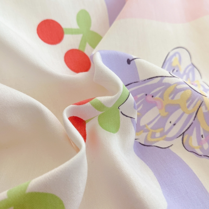 91家纺网 家纺一手货源 找家纺 Sweet dreams甜梦 2025新款全棉印花卡通小清新四件套 郁金香小狗