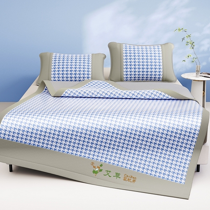 91家纺网 家纺一手货源 找家纺 （总）阿牛席业 2025新款水洗冰晶系列-宽头绣复无纺布条席