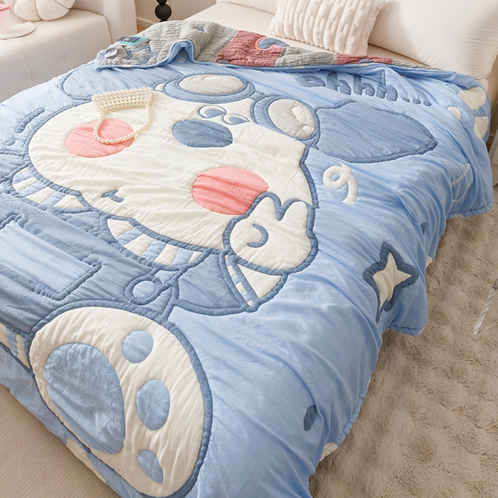 91家纺网 家纺一手货源 找家纺 朴尔家纺-毛巾被 2025新款纯棉云朵棉十层加厚清柔纱布泡芙被 泡芙汪