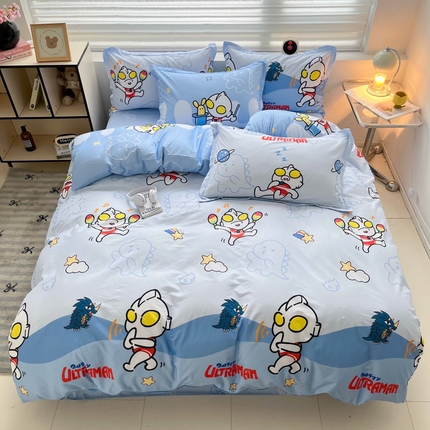 91家纺网 家纺一手货源 找家纺 （总）蘭菲家纺 2025新款经典奥特曼小版全棉印花四件套