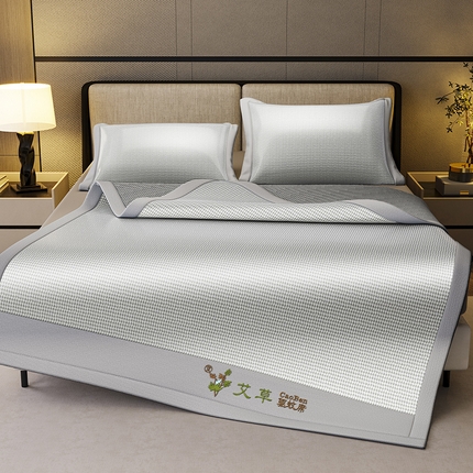 91家纺网 家纺一手货源 找家纺 （总）阿牛席业 2025新款水洗冰晶系列-宽头绣复三明治条席