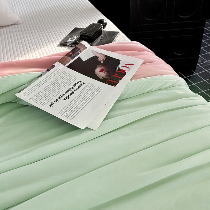 91家纺网 家纺一手货源 找家纺 梦恬佳 2025新款A类凉感夏被系列 蜜瓜粉