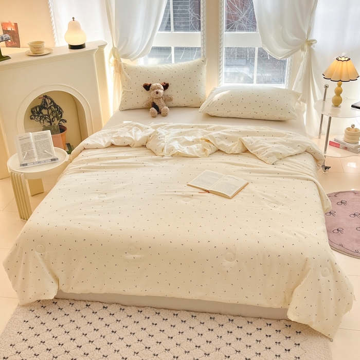 91家纺网 家纺一手货源 找家纺 星巴k家纺 2025糯糯棉A类大豆蛋白纤维夏凉被双层纱水洗棉夏被大豆被 星月