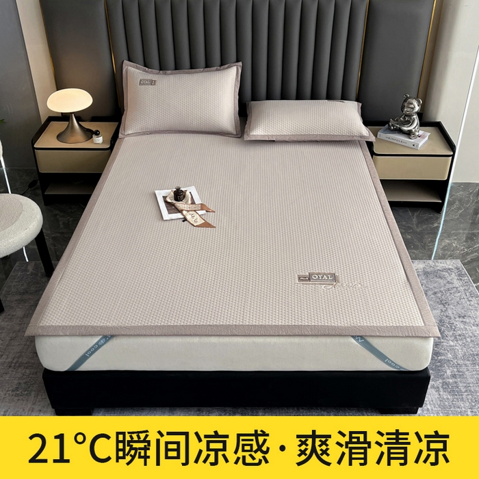 91家纺网 家纺一手货源 找家纺 阿牛席业2025新款凉感软席系列-A-凉感冰豆席 冰豆席-香槟