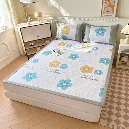 91家纺网 家纺一手货源 找家纺 阿牛席业 2025新款凉感印花软席系列一 花语