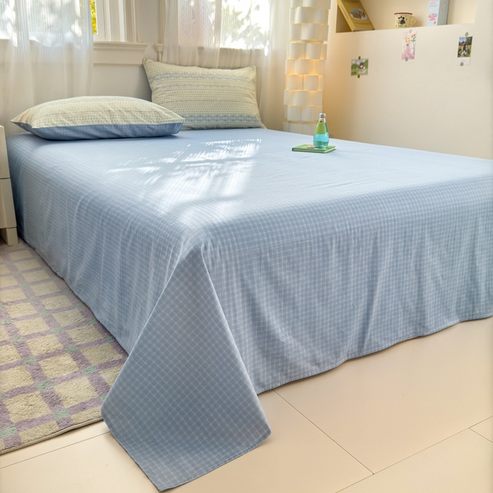 91家纺网 家纺一手货源 找家纺 清雅福 2025全棉13372小清新四件套和单品早春系列第一批 - 单被套 西海岸