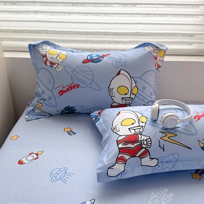 91家纺网 家纺一手货源 找家纺 蘭菲家纺 2025新款经典奥特曼小版全棉印花四件套 宇宙飞人