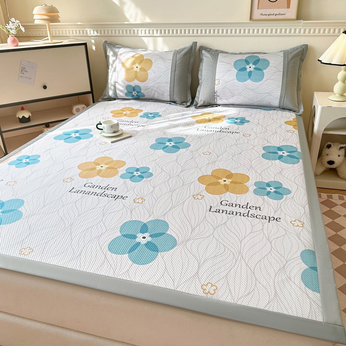 91家纺网 家纺一手货源 找家纺 阿牛席业 2025新款凉感印花软席系列一 花语