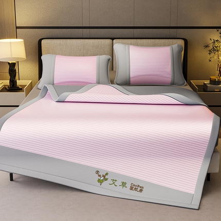 91家纺网 家纺一手货源 找家纺 （总）阿牛席业 2025新款水洗冰晶系列-宽头绣复无纺布条席