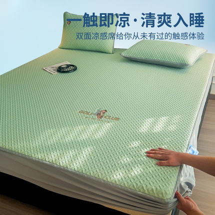 91家纺网 家纺一手货源 找家纺 （总）阿牛席业2025新款凉感软席系列-C-凉感素色绣花床笠