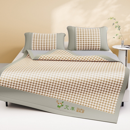 91家纺网 家纺一手货源 找家纺 （总）阿牛席业 2025新款水洗冰晶系列-宽头绣复无纺布条席