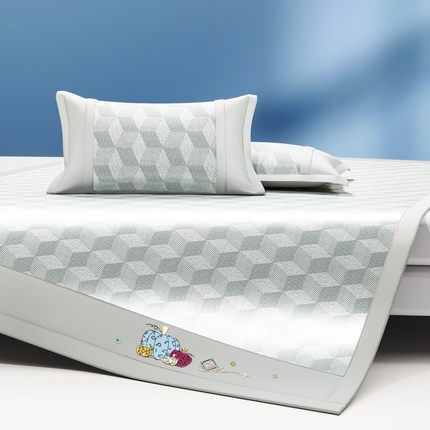 91家纺网 家纺一手货源 找家纺 阿牛席业 2025新款冰柔凉席系列-冰立方系列+海之韵系列 冰立方-灰条席