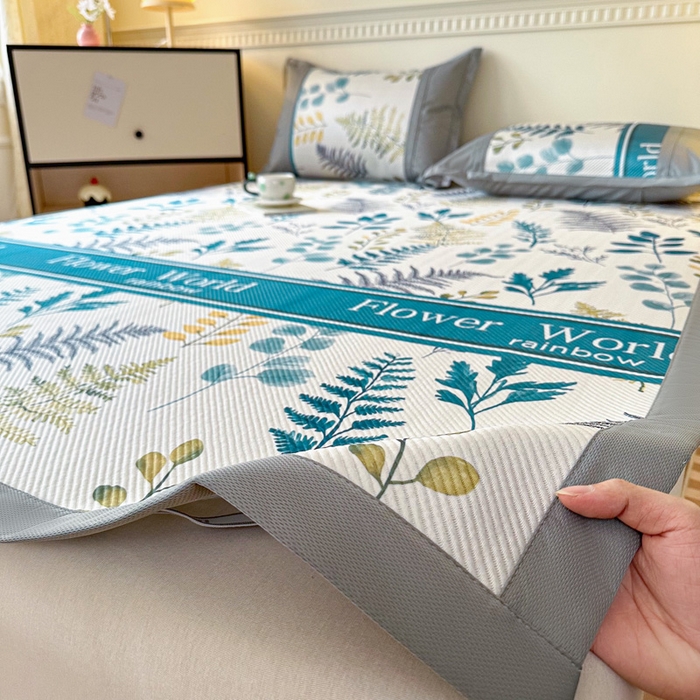 91家纺网 家纺一手货源 找家纺 阿牛席业 2025新款凉感印花软席系列一 花世界